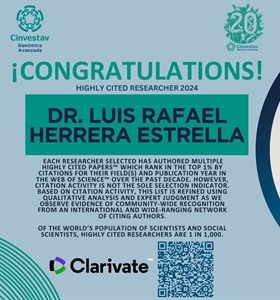 Dr. Luis Rafael Herrera Estrella reconocido como Highly Cited...