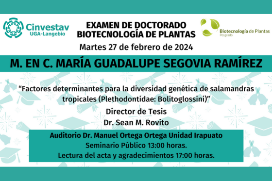 Examen de doctorado de M. en C. María Guadalupe Segovia Ramírez